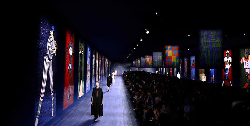 Models present creations by Christian Dior during the Haute-Couture Fall/Winter 2024 show as part of the Paris Fashion Week in Paris, on Tuesday (AFP photo)
