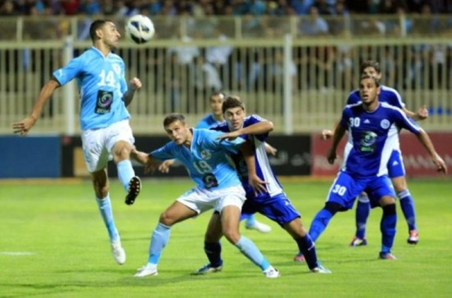 Faisali in action against Ramtha in the final of the Jordan Cup at the Amman Stadium on Saturday  (Photo courtesy of Al Rai)