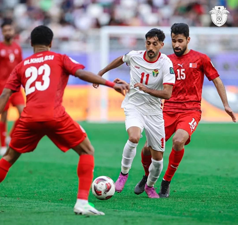 A detail from the match Jordan-Bahrain played on Thursday in Doha (Photo courtesy of Jordan Football Association)