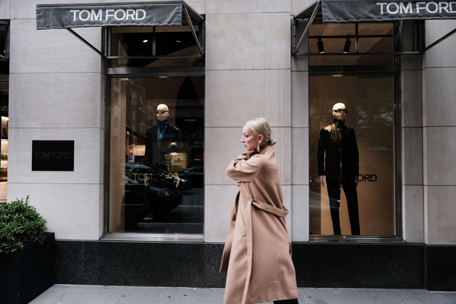A Tom Ford store stands on Madison Avenue in Manhattan on Wednesday in New York City (AFP photo)