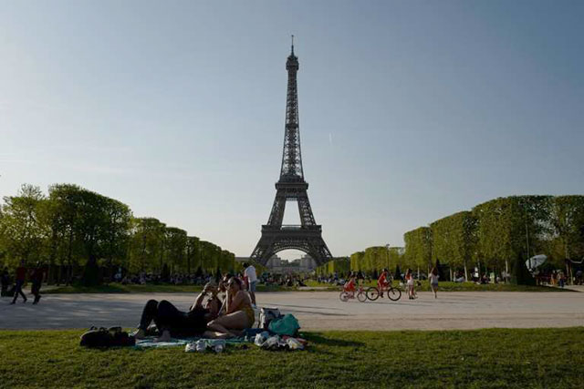 The incident took place in the Champs de Mars, a popular park by the Eiffel Tower (AFP photo)