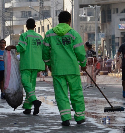 Around 4,500 sanitation workers are employed by the Greater Amman Municipality, working in all districts of the city (Photo by Amjad Ghsoun)