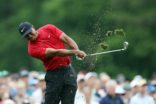 In this file photo Tiger Woods of the United States plays a shot from the 12th tee during the final round of the Masters at Augusta National Golf Club on April 14, 2019 in Augusta, Georgia (AFP photo by David Cannon)
