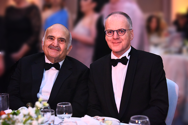 HRH Prince Hassan and Austrian Ambassador to Jordan Oskar Wüstinge during the event, ‘A Night in Vienna’, to mark 70 years of Jordan-Austria diplomatic relations in Amman on February 16 (Photo courtesy of Austria embassy)