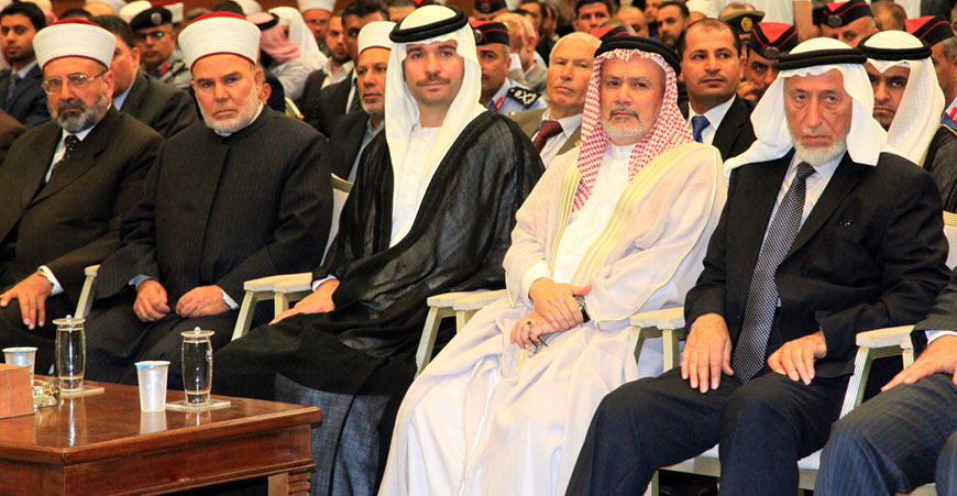 HRH Prince Hashem attends an international conference organised by the Iftaa Department to counter the arguments of extremists in Amman on Tuesday (Petra photo)
