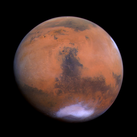 A view of the fully illuminated hemisphere of Mars as seen by the UAE’s Hope orbiter on September 15, 2021 (Photo courtesy of the Emirates Mars Mission)
