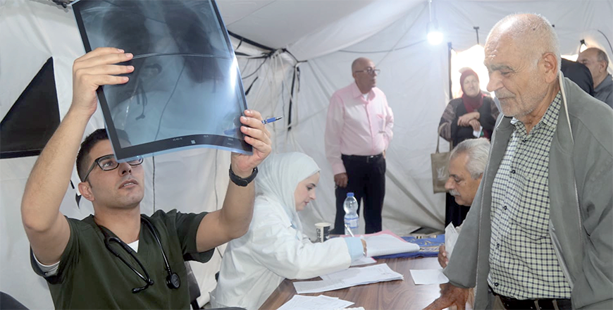 The Jordanian field hospital in Nablus on Sunday commences operations (Petra photo)