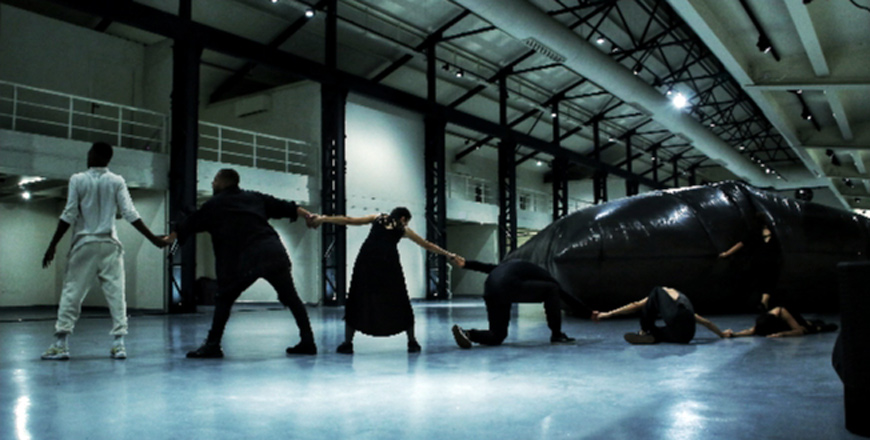Dancers perform in ‘Wreck’ on September 24 at Ras Al Ain Hangar in Amman (Photo courtesy of Cecile Nougier)