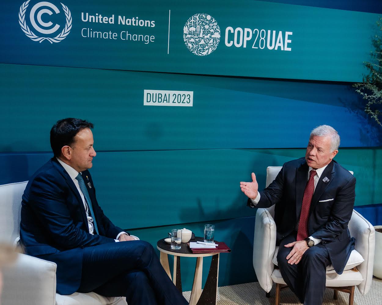 His Majesty King Abdullah, at a meeting with Ireland Taoiseach Leo Varadkar, warns of the dangerous repercussions of the continued aggression on #Gaza, and the deterioration of the humanitarian situation there  (Photo courtesy of Royal Court)