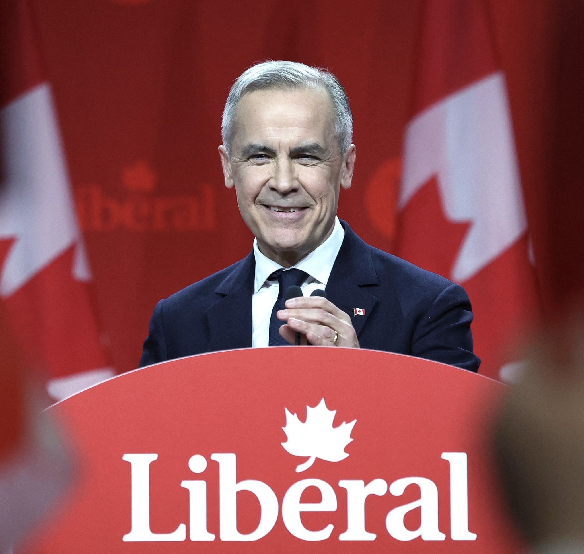 Canada's Liberal Leader and Prime Minister-elect Mark Carney speaks after being elected as the new Liberal Party leader, in Ottawa on March 9, 2025 (AFP photo)