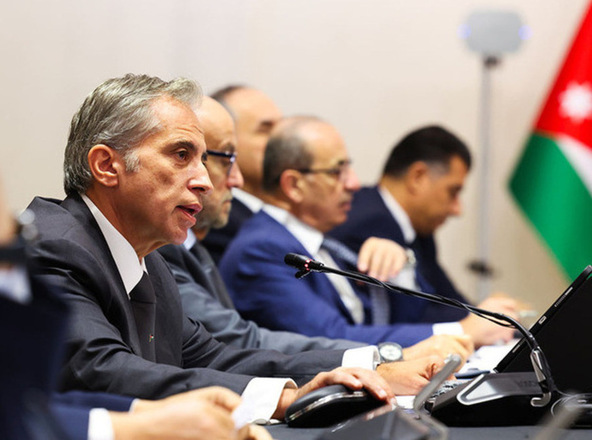 Prime Minister Afar Hassan speaks during a Cabinet session in Madaba on Tuesday (Petra photo)