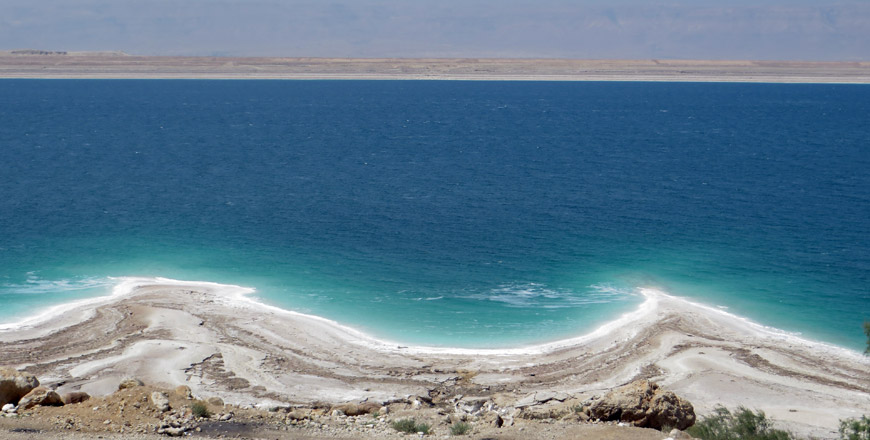 The drop in the level of the Dead Sea is causing grave concerns among environmentalists and planners in the region, with most of the drop caused by diversion in the headwaters feeding the sea, according to a Jordanian geologist (Photo courtesy of Nizar Abu Jaber)