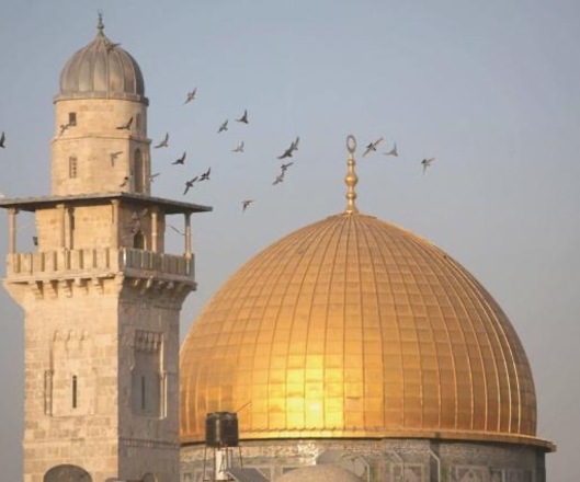 Birds fly around the Dome of the Rock in Al Haram Al Sharif in Jerusalem's old city (AFP file photo)