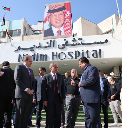 Prime Minister Jafar Hassan on Sunday urges officials to accelerate the completion of the emergency department expansion at Nadim Hospital in Madaba Governorate (Photo courtesy of X platform)