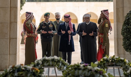 On the 26th anniversary of the passing of His Majesty the late King Hussein, HRH Crown Prince Hussein visits his tomb 