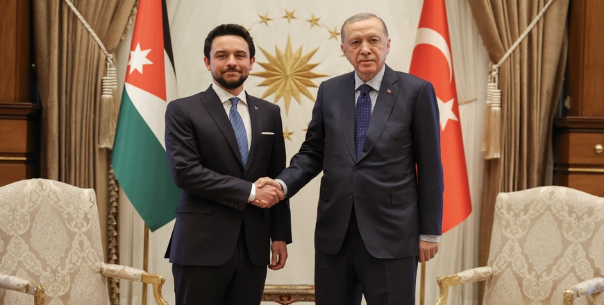 His Royal Highness Crown Prince Al Hussein meets with Turkish President RecepTayyip Erdogan in Ankara, and stresses Jordan’s commitment to advancing the strong ties between the two countries  (Photo courtesy of Royal Court)