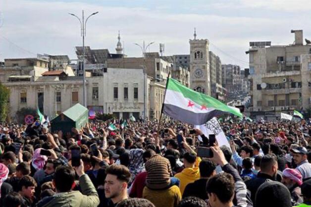 This handout picture released by the official Syrian Arab News Agency (SANA) shows Syrians attending the funeral of people killed in clashes the previous day between government forces and militants loyal to deposed ruler Bashar Al Assad, on March 7, 2025 (AFP photo)