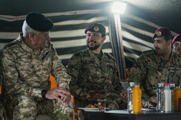 HRH Crown Prince Hussein, the Regent, joins the King Abdullah II Royal Special Forces Group Command for iftar (Photo courtesy of Royal Court)  