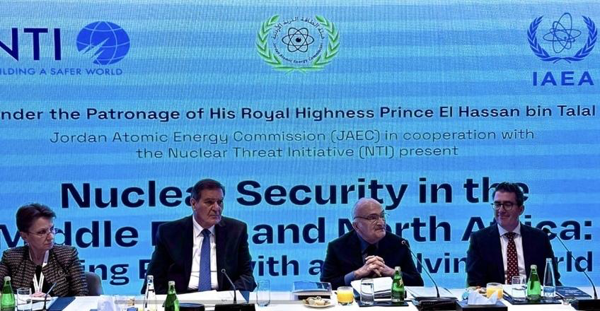 Prince El Hassan speaks on Wednesday at the conclusion of a three-day workshop in Amman titled 'Nuclear Security in the Middle East and North Africa: Keeping Pace with an Evolving World (Petra photo)