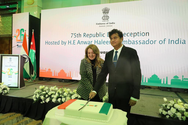 The Indian embassy celebrates the 75th Republic Day of India on Friday (Photos by Osama Aqarbeh)