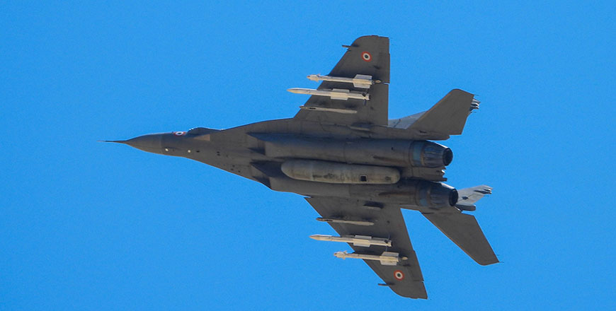 In this file photo taken on September 13, 2020 an Indian Air Force Russian-made MiG-29 fighter jet takes off from an airbase in Leh (AFP photo)