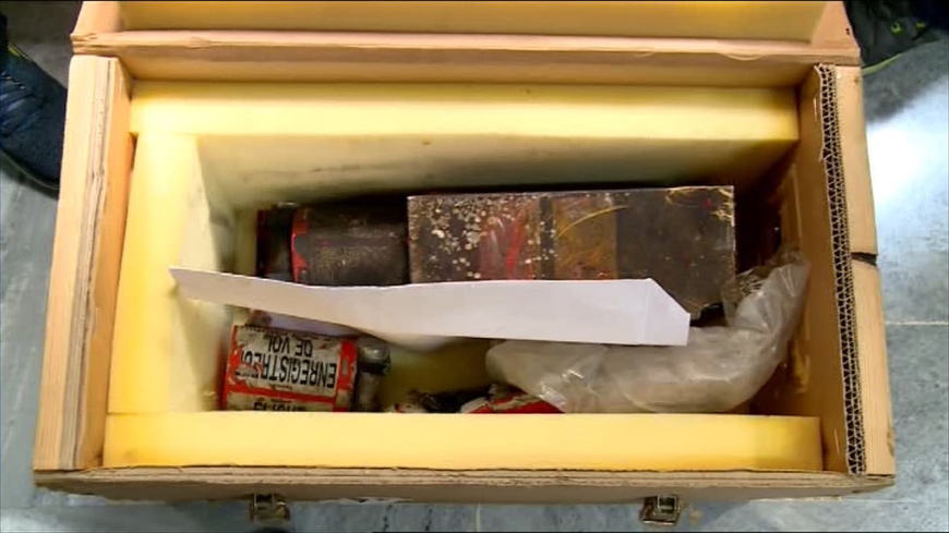 This file image grab from footage obtained from the state-run Iran Press news agency on January 10 shows what Iran’s civil aviation says is the black box of the Ukrainian airline flight that crashed near Tehran killing all 176 on board  (AFP photo)