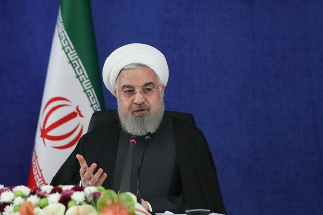 A handout photo provided by the Iranian presidency on Saturday, shows President Hassan Rouhani chairing the weekly coronavirus taskforce meeting in the capital Tehran (AFP photo)