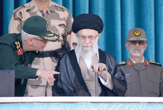 A handout photo provided by the office of Iran's Supreme Leader Ayatollah Ali Khamenei on Monday (AFP photo)