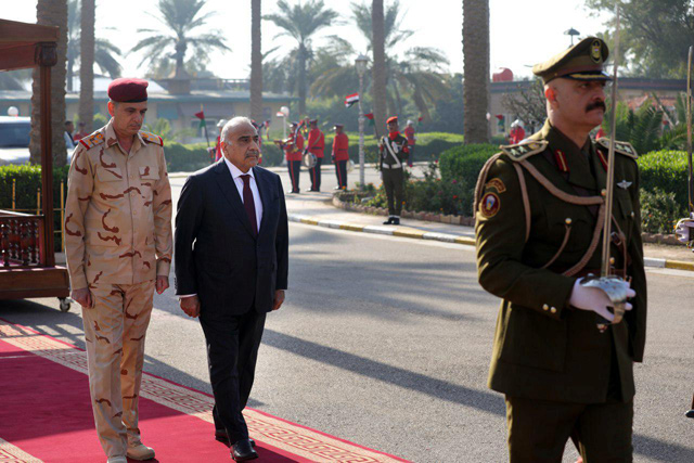 Iraqi Prime Minister Adel Abdel Mahdi attends the celebration ceremony of the first anniversary of defeating Daesh in Baghdad, Iraq, on December 10 (Reuters photo)