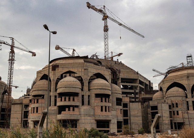 This photo taken on November 16 shows a view of Al Rahman Grand Mosque in Al Mansour district of Iraq’s capital Baghdad, one of the last projects by late  Saddam Hussein (AFP photo)