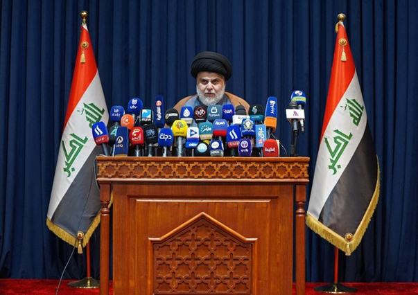 Moqtada Al Sadr, Iraqi militia leader and Shiite cleric, made a high-stakes protest by calling on the 73 lawmakers loyal to him to ready resignation papers to end an eight-month parliamentary paralysis (AFP photo)