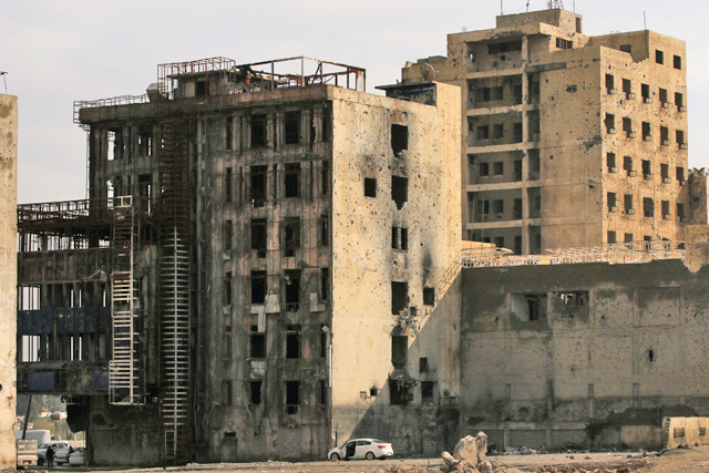 Damaged buildings are seen in the Old City of Mosul, Iraq, on January 30 (Reuters photo)