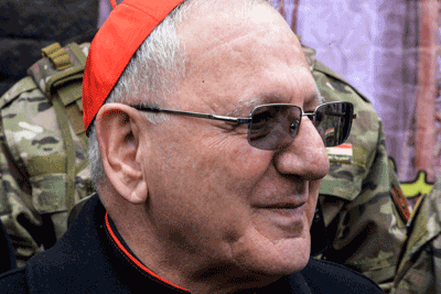 Cardinal Louis Raphael I Sako, Patriarch of Babylon of the Chaldeans and head of the Chaldean Catholic Church, takes part in the ordination ceremony for the new Archbishop of Mosul at St Paul’s Cathedral in the eastern part of the northern Iraqi city of Mosul, on January 25 (AFP photo)