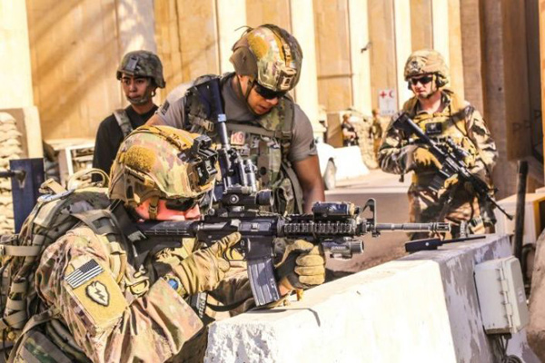 Additional American troops were sent last week to reinforce the US embassy in Baghdad (AFP photo)