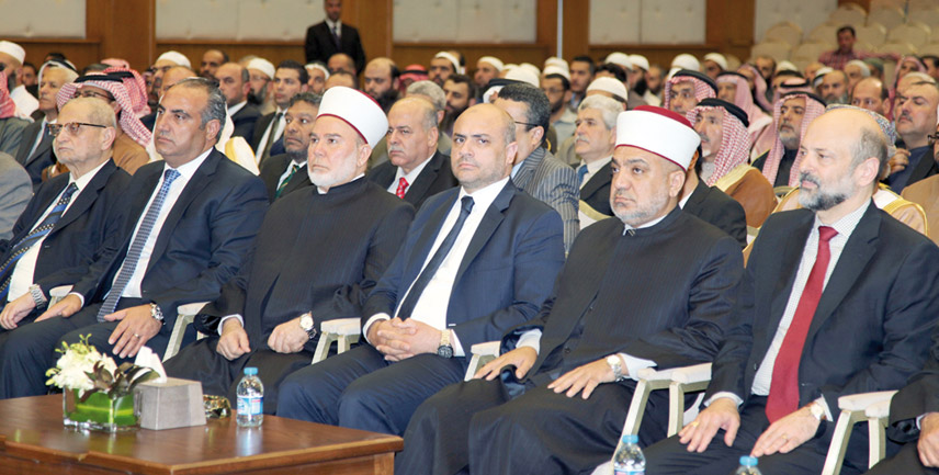 Deputising for His Majesty King Abdullah, Awqaf Minister Wael Arabiyat on Monday attends a ceremony to mark the occasion of Al Israa wal Miraj on Monday (Petra photo)