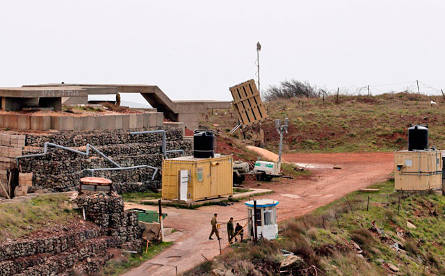 A photo taken on Sunday shows an Israeli Iron Dome Defence System deployed in the Israeli-occupied Golan Heights near the border with Syria (AFP photo)
