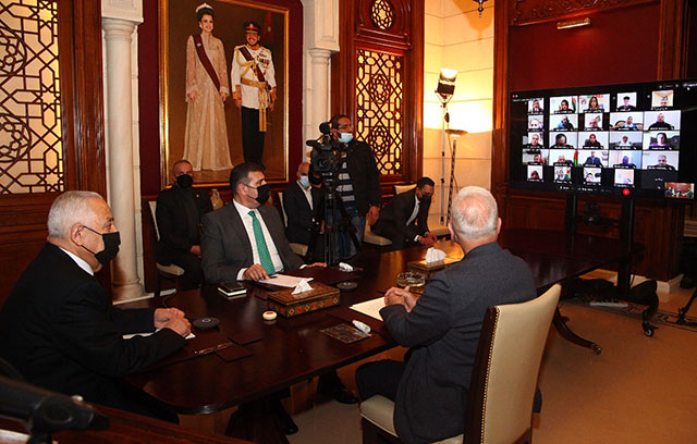 Royal Court Chief Yousef Issawi during a virtual handover ceremony said that the repercussions of the COVID-19 pandemic “did not stop us” from continuing the implementation of Royal initiatives on Thursday (Petra photo) 
