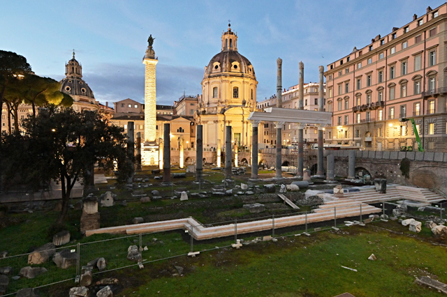 A photo shows the archaeological restoration site of the two-storey colonnade of the basilica Ulpia in the Trajan Forum (Foro Traiano), on January 8 in Rome (AFP photo)