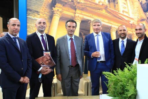 Minister of Tourism and Antiquities Nayef Al Fayez and with stakeholders pose for a group photo during a signing ceremony of a charter flight agreement in Paris (Photo courtesy of JTB)