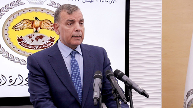 Minister of Health Saad Jaber speaks during a joint press briefing with Minister of State for Media Affairs Amjad Adaileh at the National Centre for Security and Crisis Management on Wednesday (Petra photo)