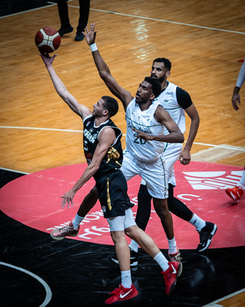 Freddy Ibrahim goes for the layup against Saudi Arabia on Friday. Jordan beat Saudi Arabia 78-68 and kept the first spot in the group (Photo courtesy Jordan Basketball Federation)
