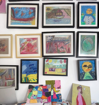 Artwork on display at Darat Suheil Gallery in Jabal Luweibdeh (Photo by Joy Mazahreh)