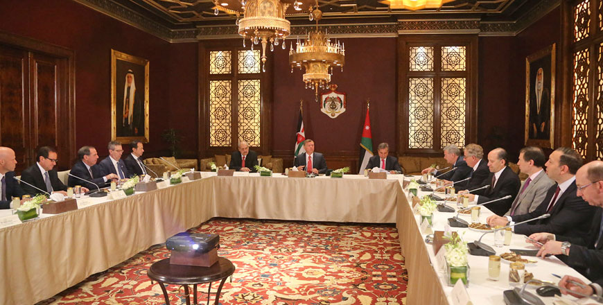 His Majesty King Abdullah meets with US Jewish leaders in Amman on Sunday  (Photo courtesy of Royal Court)