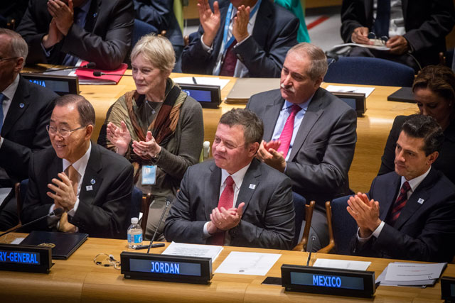 His Majesty King Abdullah takes part in Tuesday’s Leaders Summit on Refugees in New York (Photo courtesy of Royal Court)