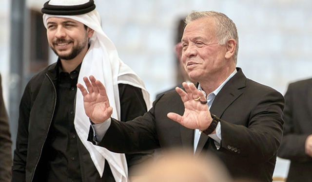His Majesty King Abdullah on Thursday meets with local community leaders and figures in Maan held at the Founding King’s Residence and attended HRH Crown Prince Hussein (Photo courtesy of Royal Court)