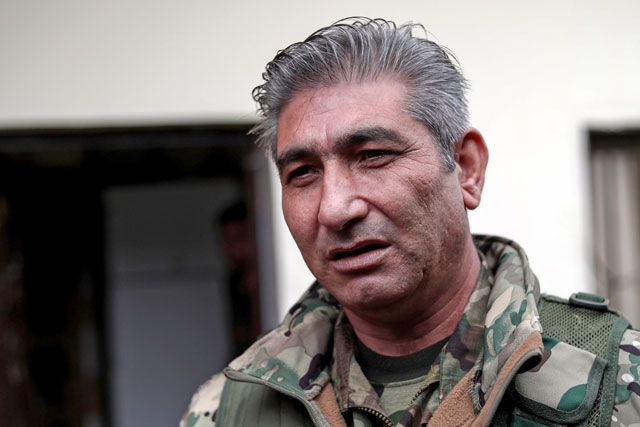 Redur Khalil, a spokesperson and senior official in the Syrian Democratic Forces speaks during an interview in the northeastern Syrian town of Amuda on Friday (AFP photo)