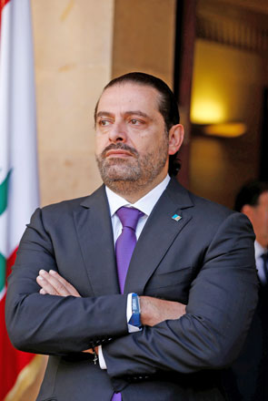 Lebanon’s prime minister, Saad Al Hariri, is seen at the governmental palace in Beirut, Lebanon, October 24 (Reuters photo)