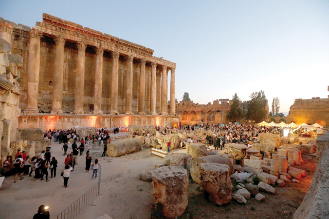 People gather to attend the opening of Baalbek International Festival in Baalbek, Lebanon, on July 20 (Reuters photo)