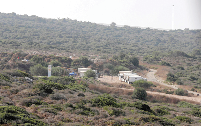 A photo shows a view of a United Nations peacekeeping force (UNIFIL) firing range in the southernmost Lebanese area of Naqura by the border with Israel, on Monday (AFP photo)