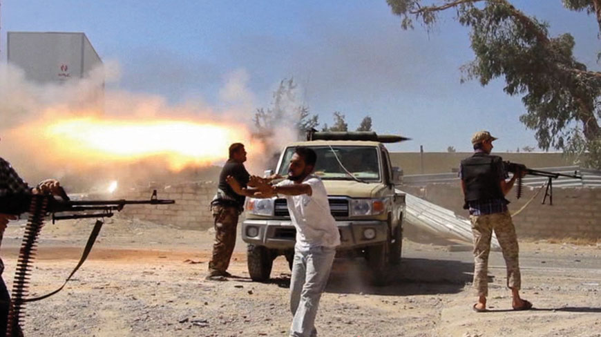  In this July 26, 2014, file frame grab from video obtained from a freelance journalist travelling with the Misrata Brigade, fighters from the Islamist Misrata Brigade fire towards Tripoli airport in an attempt to wrest control from a powerful rival militia, in Tripoli, Libya.  On May 3, 2016, warplanes from Misrata struck fighters loyal to Khalifa Hifter, the army chief based in the east, who were guarding oil installations in the Zallah area, 300 kilometres south of Sirte. Hifter sent reinforcements that battled with fighters allied to Misrata and drove them out (AP photo)